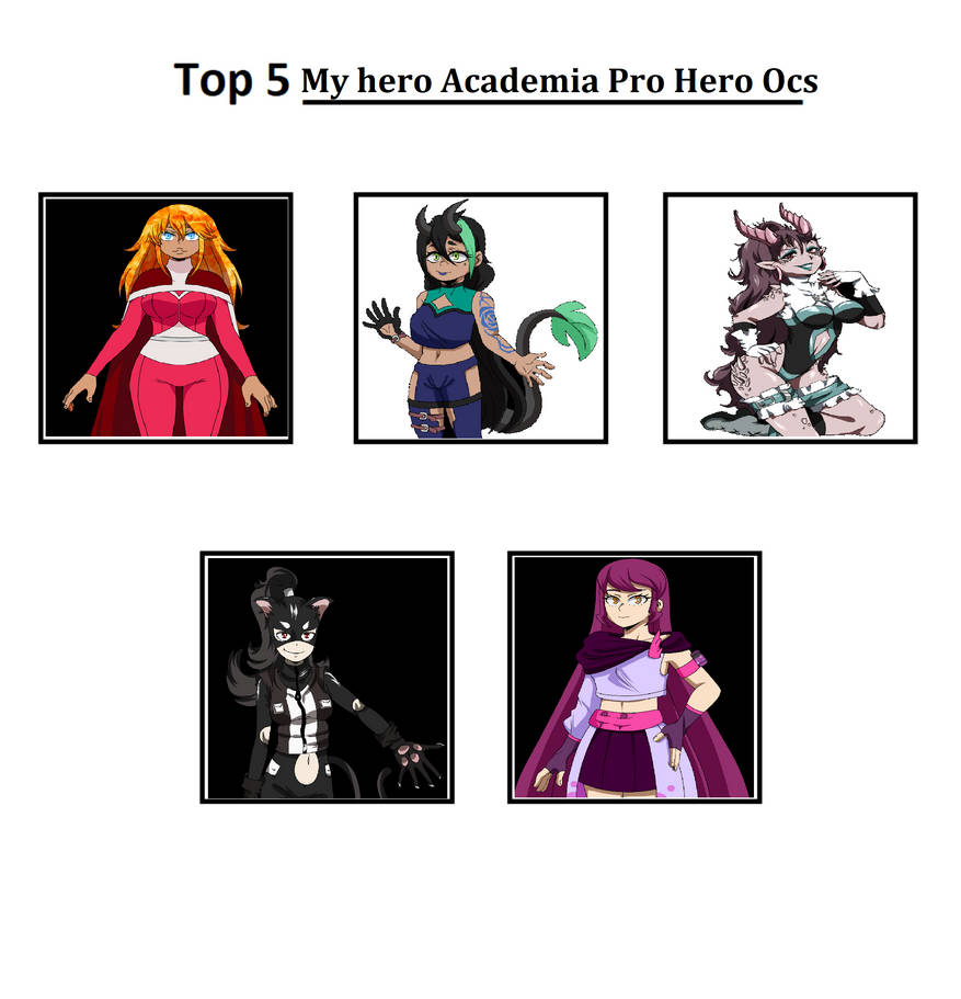 my top 5 MHA PRo Hero by Drago-Pantherforever on DeviantArt