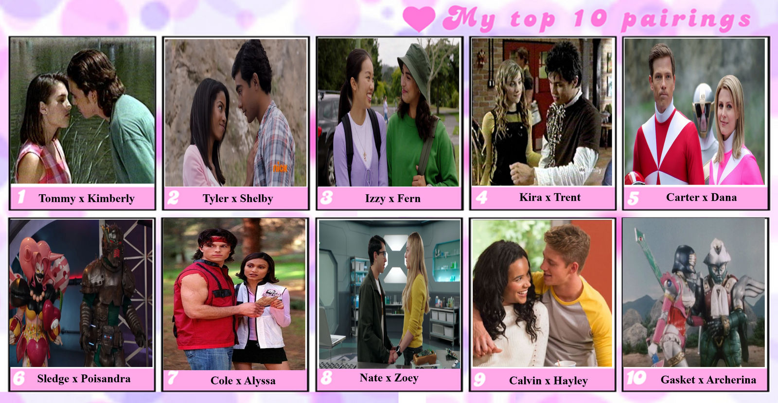 MY top 10 Power rangers couples by Drago-Pantherforever on DeviantArt