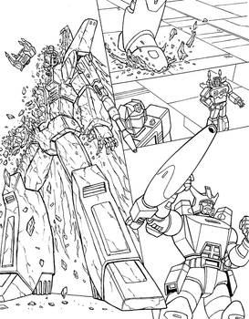 Starscream G.O.T.P. page line art