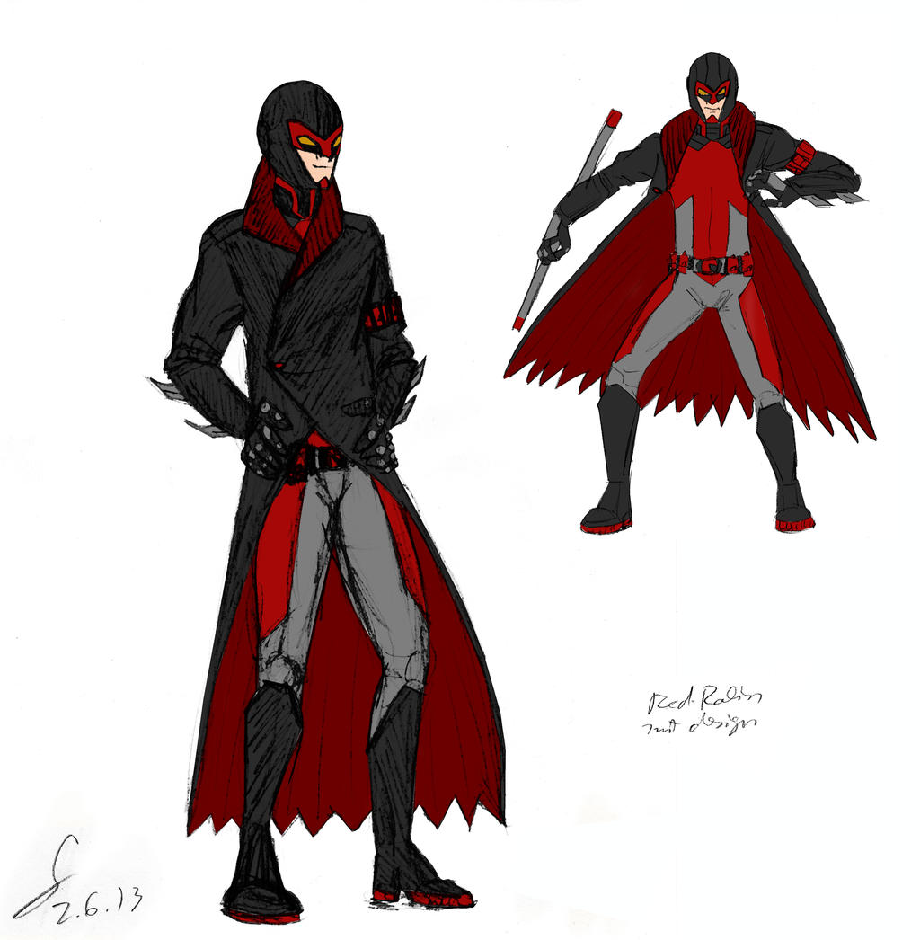 Sketch: Red Robin suit redesign colored by ShinRedDear on DeviantArt