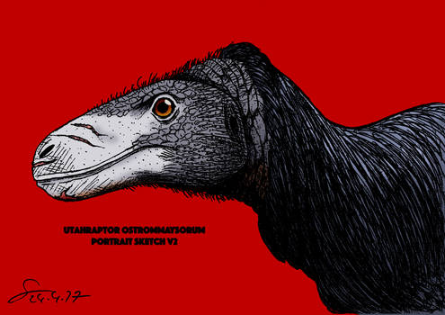 Utahraptor portrait Remake colored V1