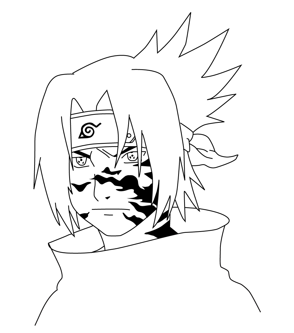 Drawing sasuke curse mark 2 - Desenhando sasuke marca da maldição