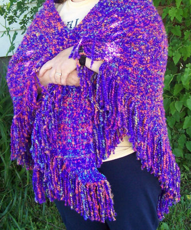 Front of purple shawl