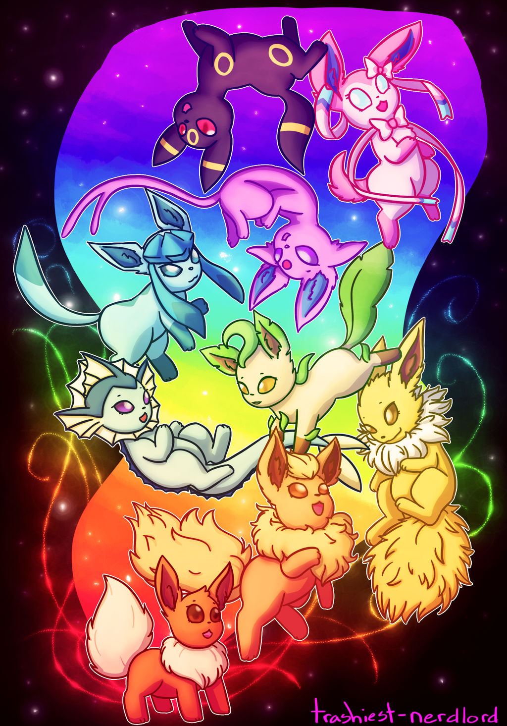 eeveelutions by trashiest-nerdlord on DeviantArt