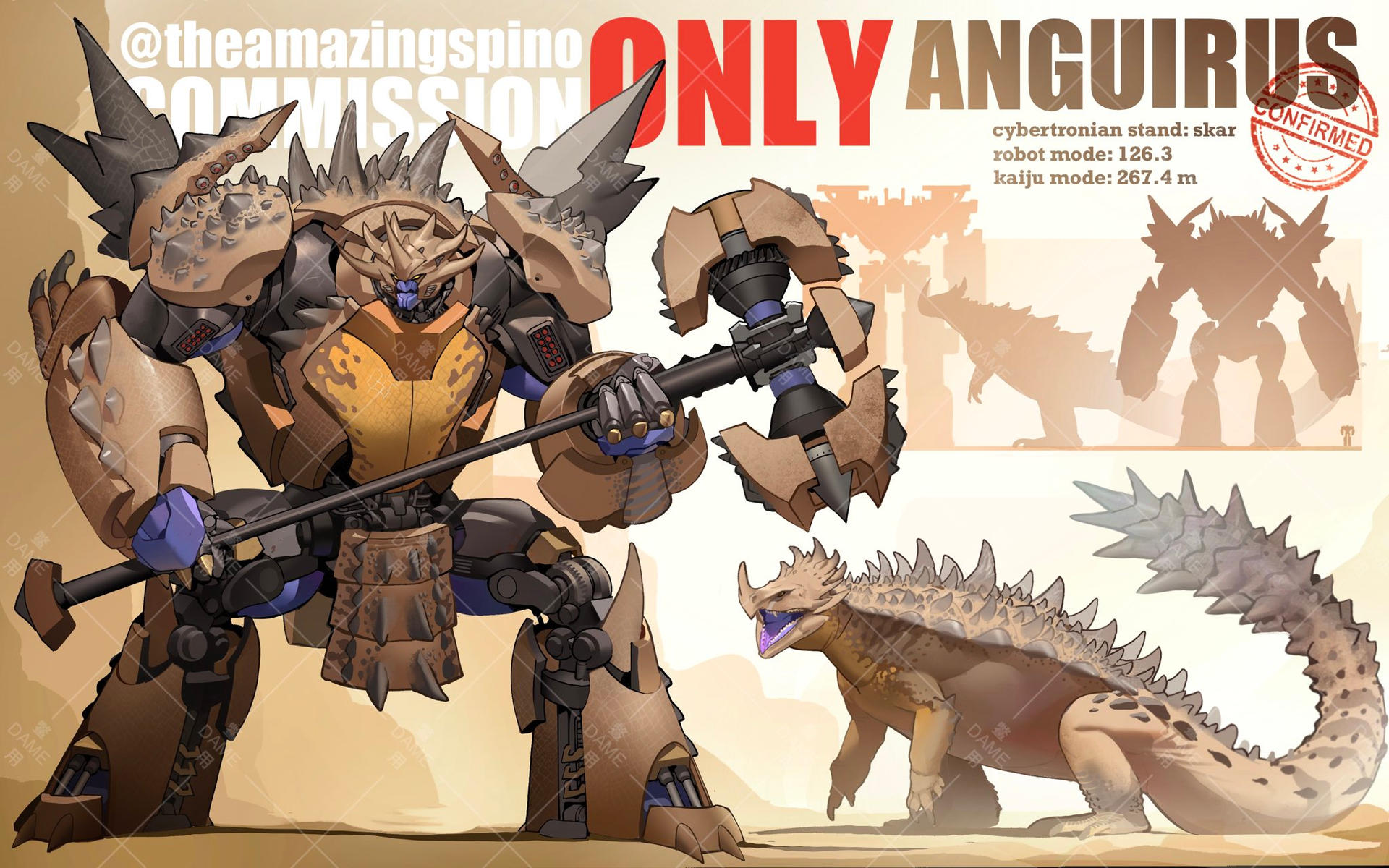 Godzilla Rivals Anguirus commission only 272 Anguirus by Sessionzd on DeviantArt