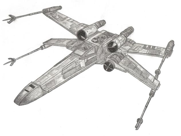 More images for star wars x wing fighter drawing.