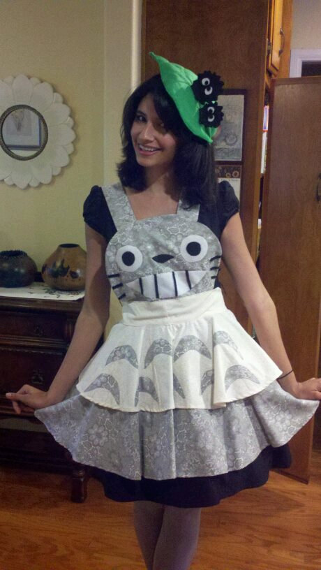 Totoro Cosplay Apron and Hair Accessory