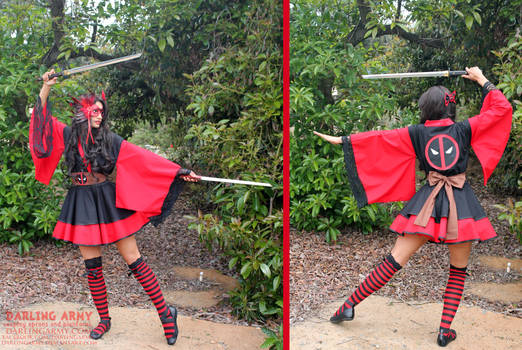 Deadpool Cosplay Lolita Kimono Dress