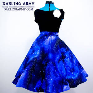 Galaxy Pinup Retro Circle Skirt