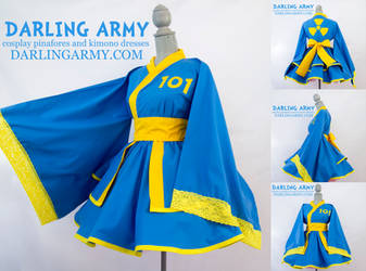 Vault Boy Fallout Cosplay Kimono Dress