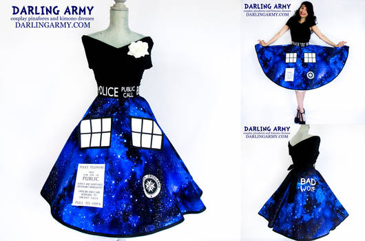 Galaxy Tardis Doctor Who Pinup Cosplay Skirt