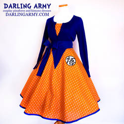 Vintage Inspired Goku Tea Length Cosplay Skirt