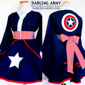 Captain America Cosplay Kimono Dress