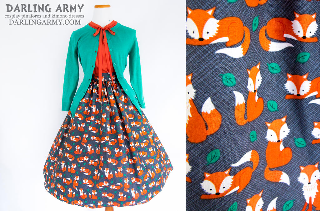 Foxy Lady Vintage Inspired Tea Length Skirt