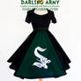 Slytherin Hogwarts House Tea Length Skirt