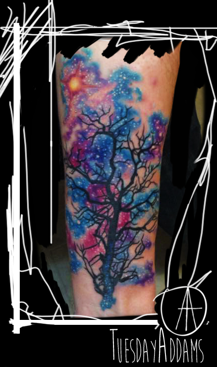 Galaxy Tree Tattoo