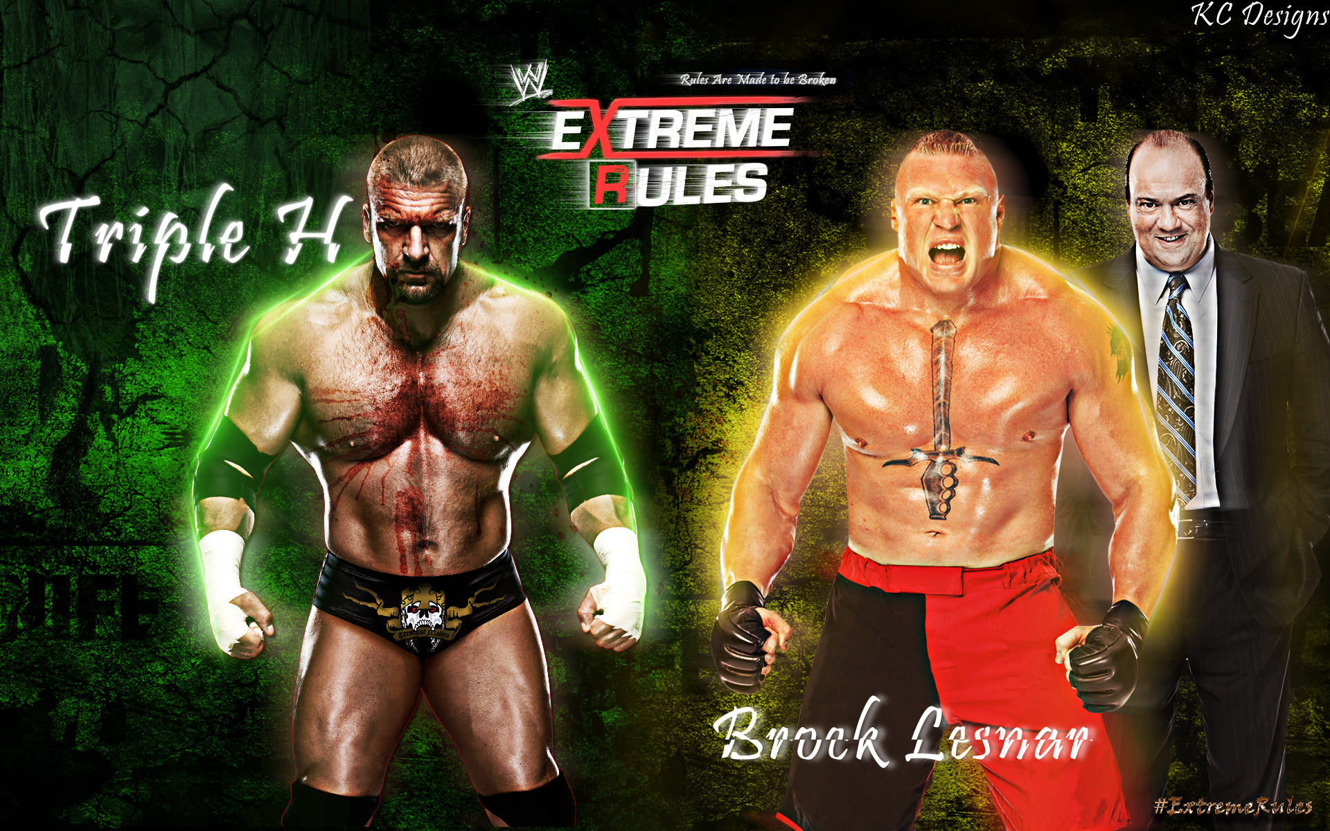 Triple H Vs Brock Lesnar Extreme Rules Wallpaper