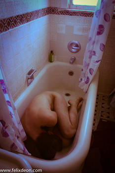 depressed male nude in bath 3