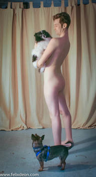 Nude man with dog 7