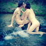 Gay Couple Kissing Outdoors