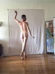 male nude back standing f