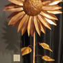 Copper sunflower sculpture