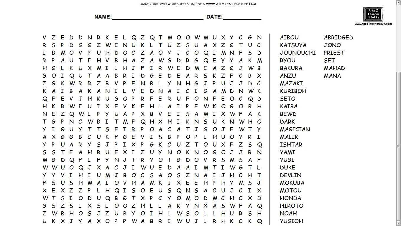 yugioh wordsearch by ruthieelz on deviantart