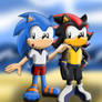 Young Sonic and Shadow - Sonic Kingdom Hearts