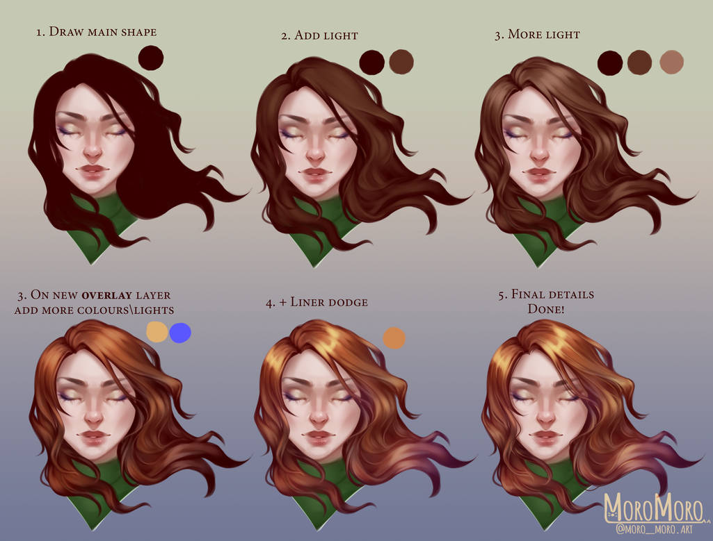Hair Tutorial by MoroMoroArt on DeviantArt