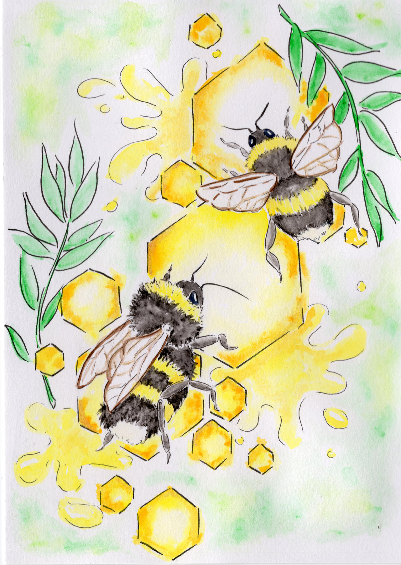 Bee Deviantart Style Bees and honey by thirstyforcolours on DeviantArt