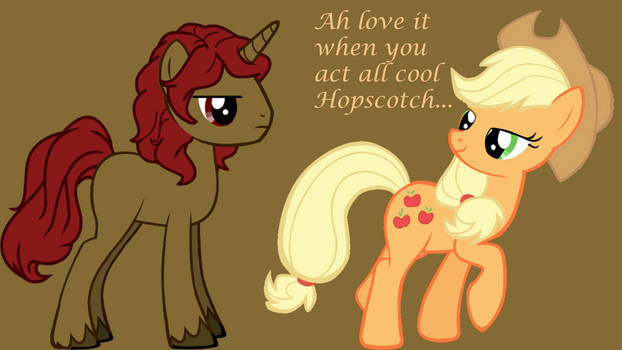 Hopscotch and Applejack *insert love heart here*