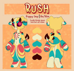 Rush the demon puppy [Ref sheet]