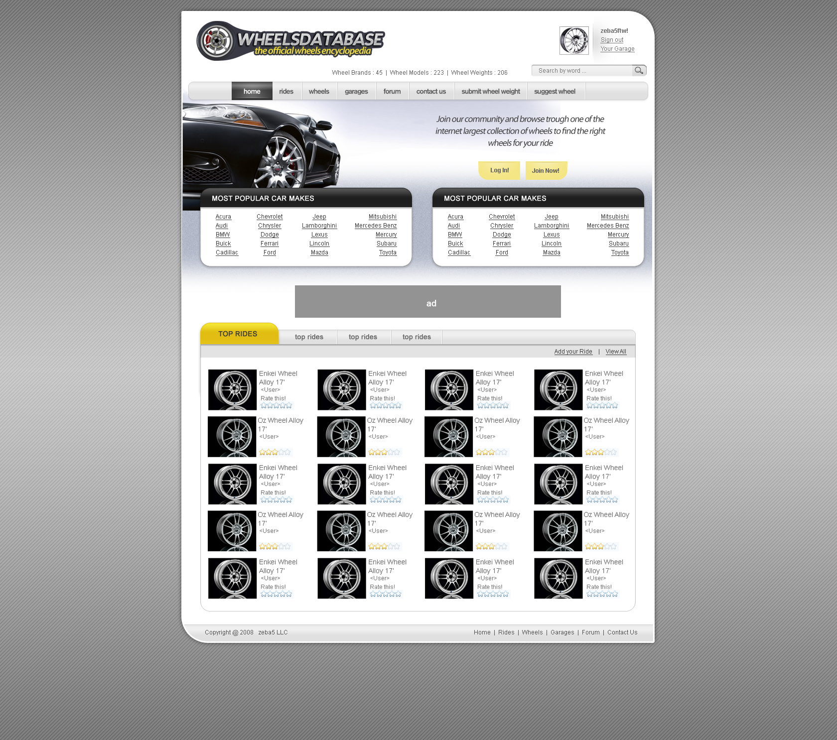 wheels database template