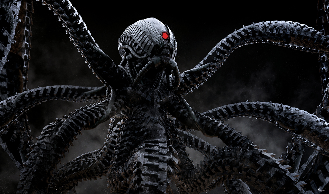 Tentacle robot sculpture