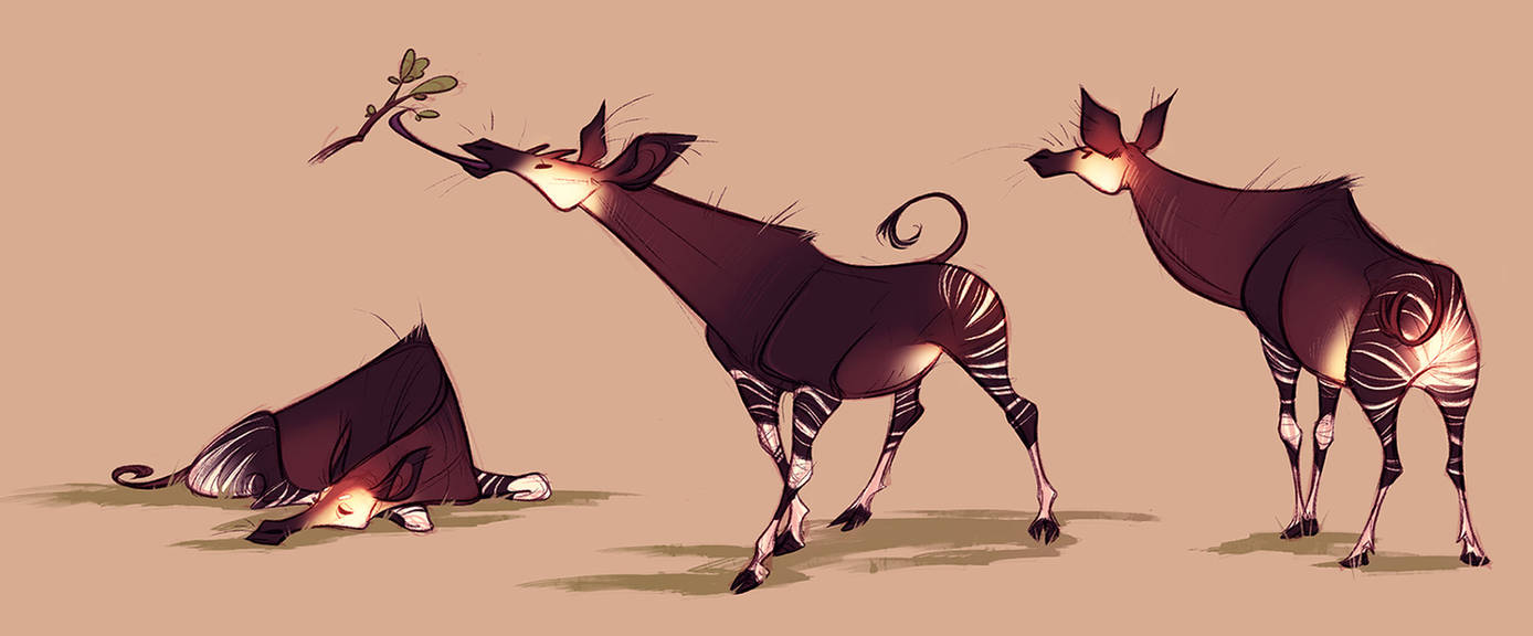 Okapis by CoconutMilkyway on DeviantArt