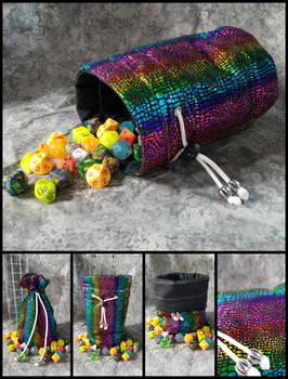 Rainbow Scale Dice Bag