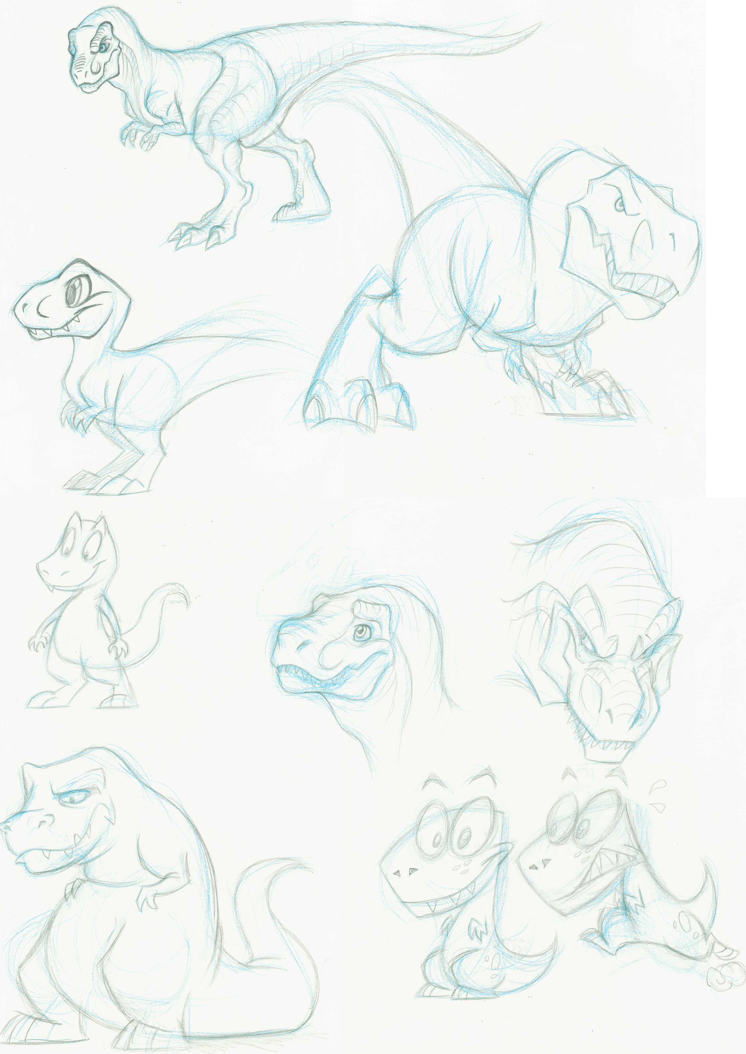 Cartoony T-rex Sketches