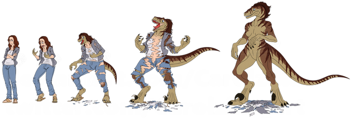 WereRaptor Transformation - Commission