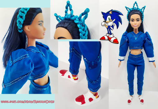OOAK Rescue Doll- Sonic The Hedgehog Inspired Doll