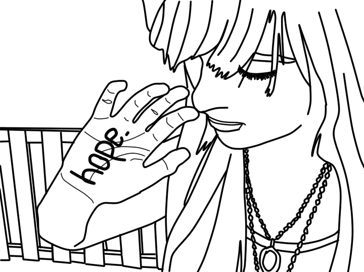 Hope girl Lineart