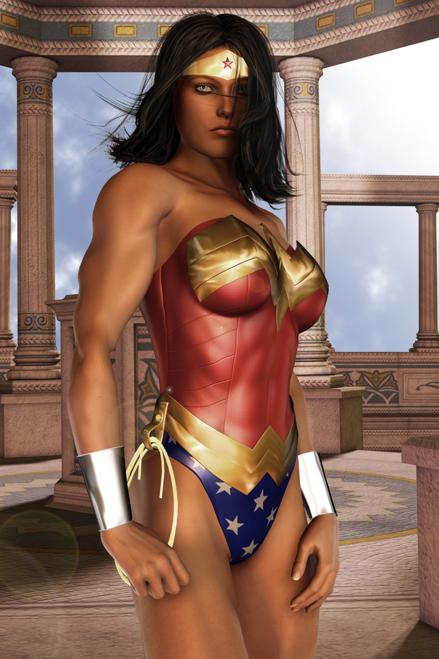 Wonder Woman, 3D, Cartoon, Sexy 