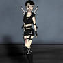 Katherin: holster top and shorts armor with scars