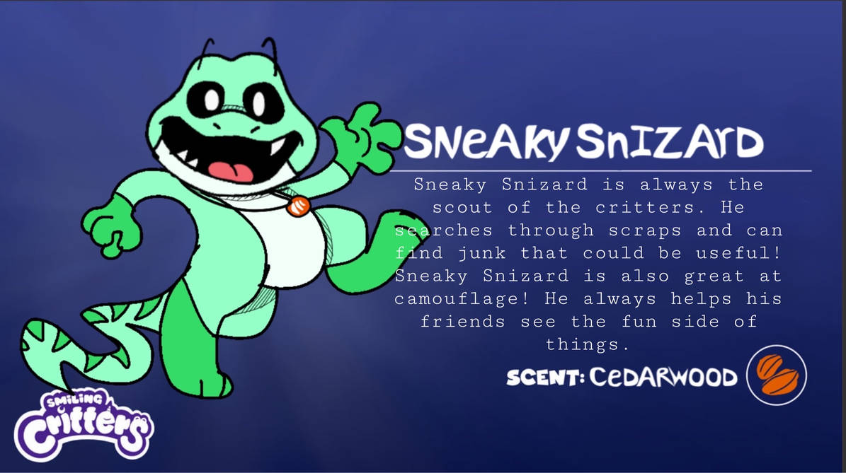 smiling critters oc sneaky Snizard by spadensrage on DeviantArt