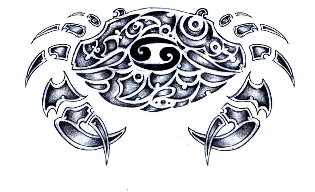 Cancer zodiac sign tribal tattoo sketch by elenoosh on DeviantArt