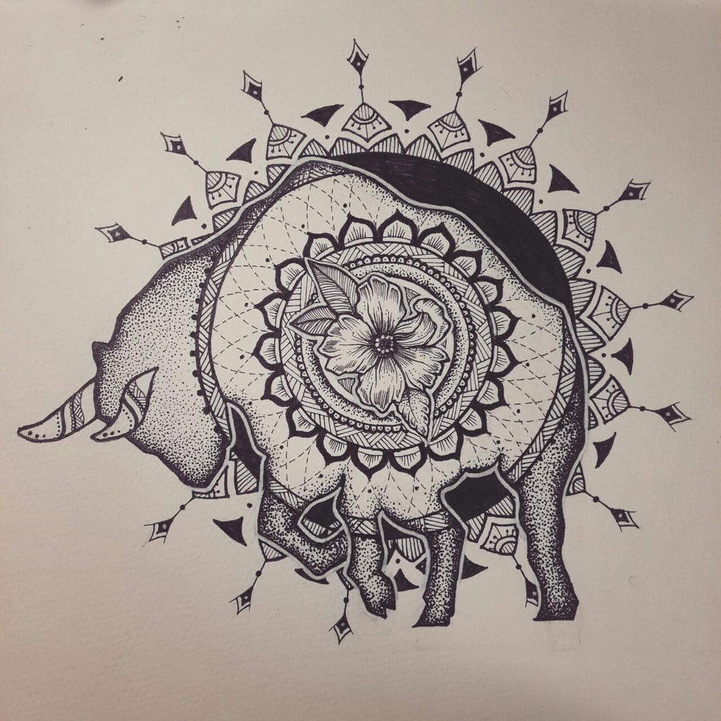Taurus zodiac sign mandala dotwork by elenoosh on deviantart Taurus zodiac sign mandala dotwork by elenoosh on deviantart