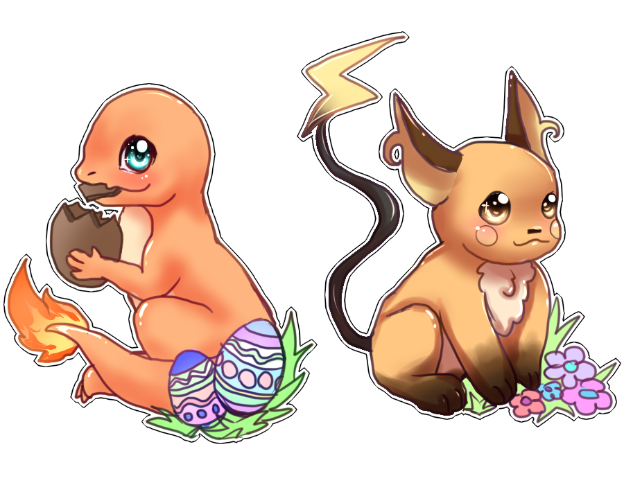 Charmander and Raichu by L-L-arts