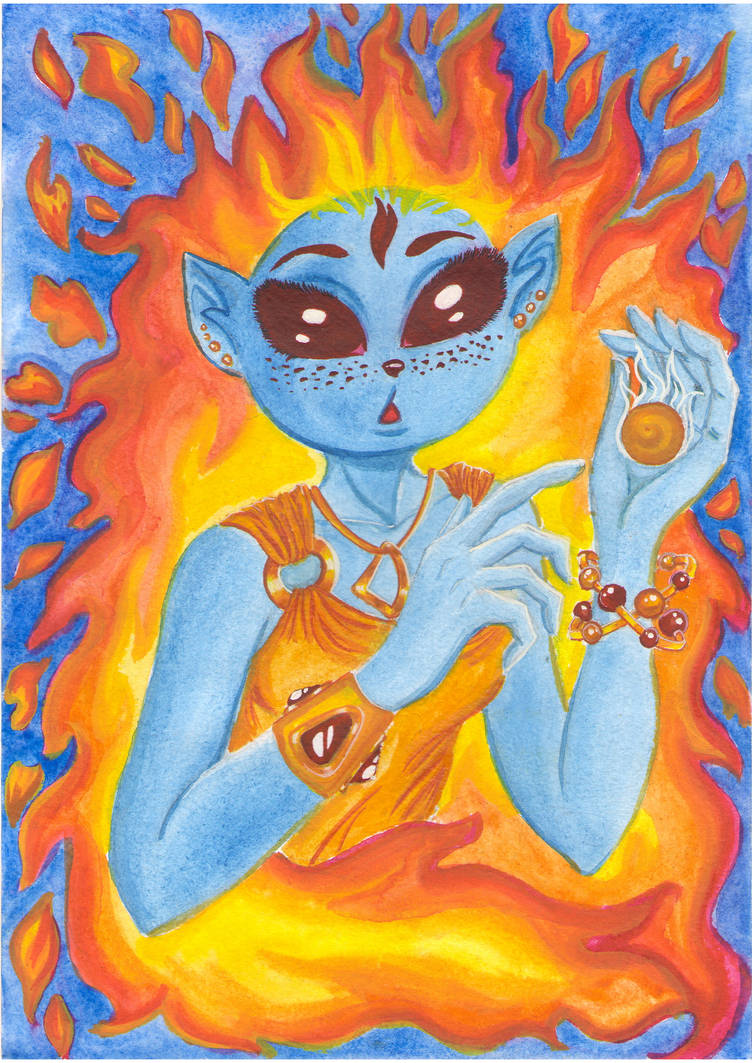 Fire alien by rosenglas on DeviantArt