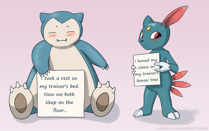 Pokeshaming - Snorlax and Sneasel