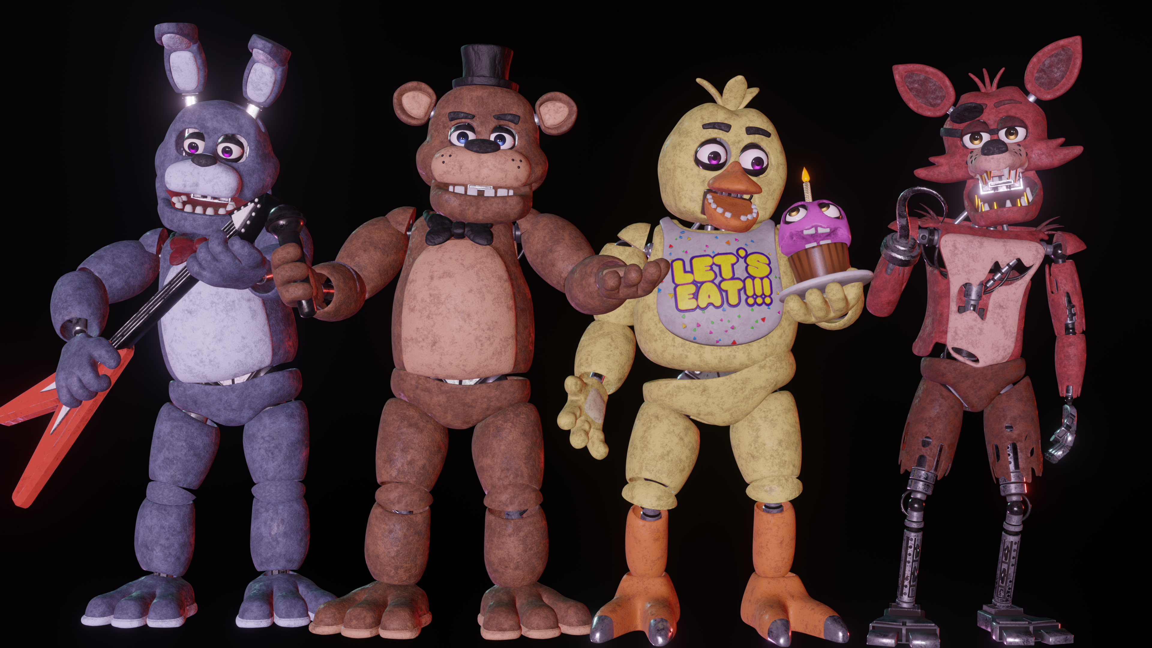 DOM Studio on X: Five Nights at Freddy's: Security Breach The four main  animatronics 4K renders with Blender cycles render #fnafsecuritybreach #fnaf  #fnafsb  / X