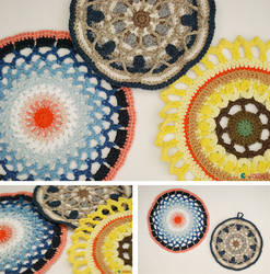 Crochet mandalas as a tribute for Wink